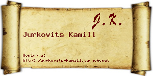 Jurkovits Kamill névjegykártya
